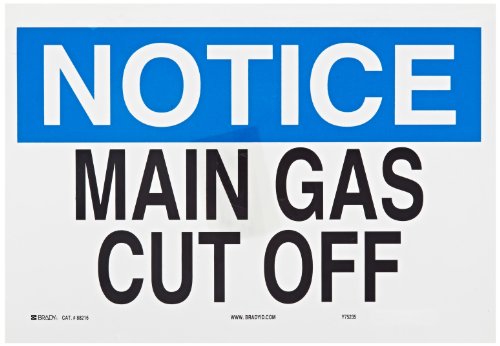 Autocollant de Sécurité Main Gas Cut Off Panneau Machine 25x35
