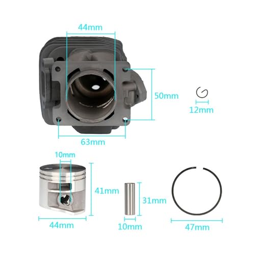 Segments piston 44,7 mm contre la perte de puissance de tronçonneuse MS261