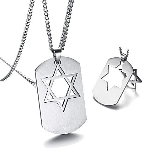 Miniatura 2 de Collar con colgante de estrella de David para hombre, collar de amuleto de estrella de David de seis puntas con símbolo de estrella de David para