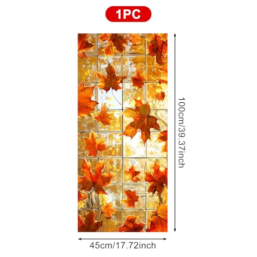 Vinilo decorativo para ventana hoja de arce otoño 18x39 pulgadas miniatura 3