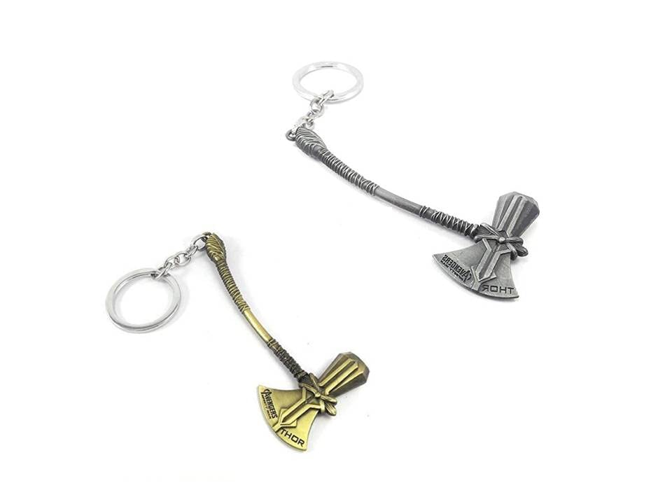 Image of Thor Hammer /Stormbreaker /Axe Design Keys chain AND Doctor Strange Eye /Rotating Eye Designs KeyChain, Combo Key Chains, Multicolor, Cars Bikes Keyrings