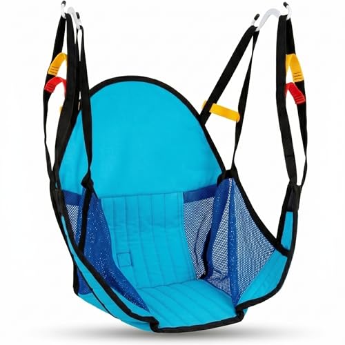 Vive Padded Patient Lift Sling w/Head Support - Universal Fit for Hoyer Hydraulic Electric Lifts - Full Body Transfer Sling for Shower Toileting & Home Use - Mesh Padded Machine Washable