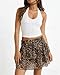 HXADOPTY Women Leopard Mini Skirt with Shorts Underneath, Y2k Cheetah Print Ruffle Skirt Elastic Hight Waist Zipper A Line Skirts