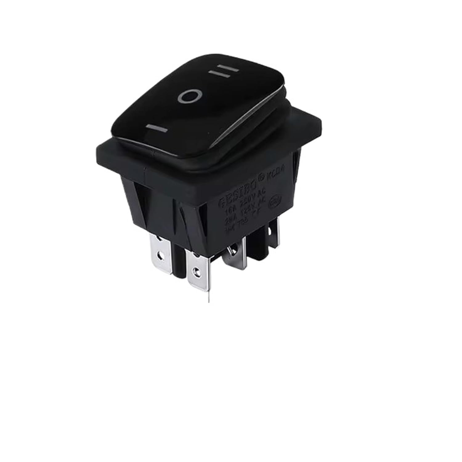 Switch Heavy Duty 16A 250VAC 30x22mm Waterproof Rocker Push Switch T85 IP65 6pin DPDT Switch ON Off ON 12V 220V LED(Black,220V)