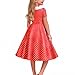 Girls 50s Vintage Polka Dot Swing Party Dress Retro Rockabilly Audrey Style Wedding Casual Skater Dress for Kids 5-14 Years