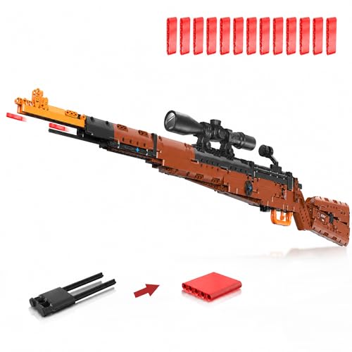 UROINT Baustein Gewehr Sets DIY Kar98k Scharfschütze Waffen Modell Pistolen Spielzeug für Erwachsene Kinder Alter 8+ Ziegeln Sammlung für Militärfan Geburtstagsgeschenke für Männer Jungen 1280PCS
