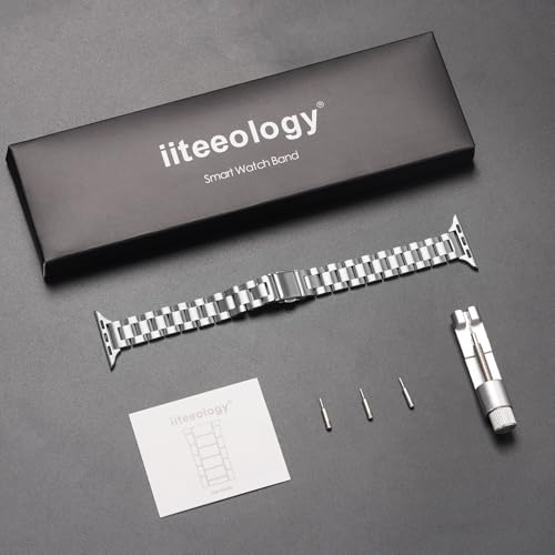 Thin Band Compatible with Apple Watch 42mm 41mm 40mm 38mm, Luxury Slim Lightweight Stainless Steel Bracelet for iWatch SE Series 12-1 Women, Silver - image 8