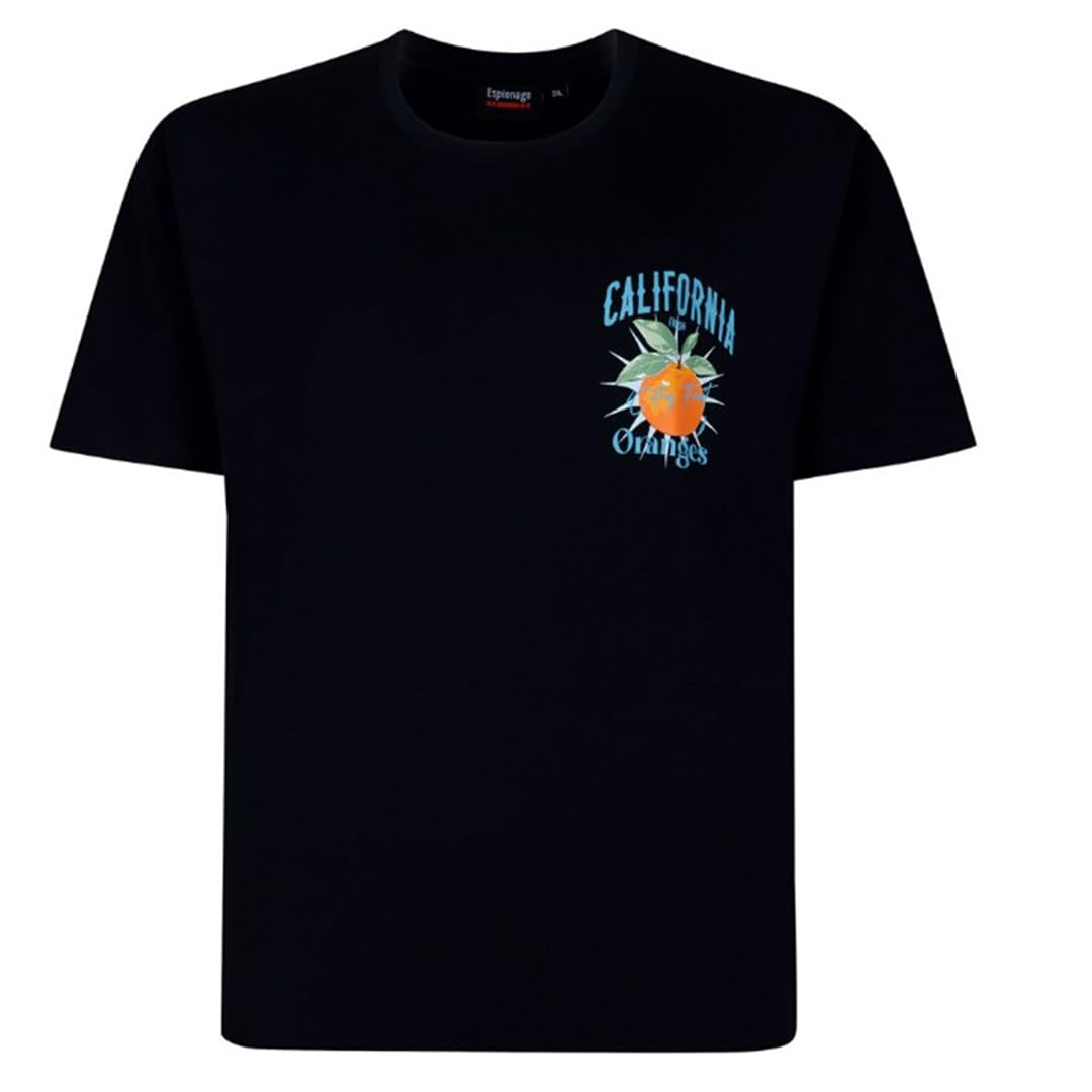 Espionage Mens California Oranges Big & Tall Short Sleeve T-Shirt - Navy - 6XL
