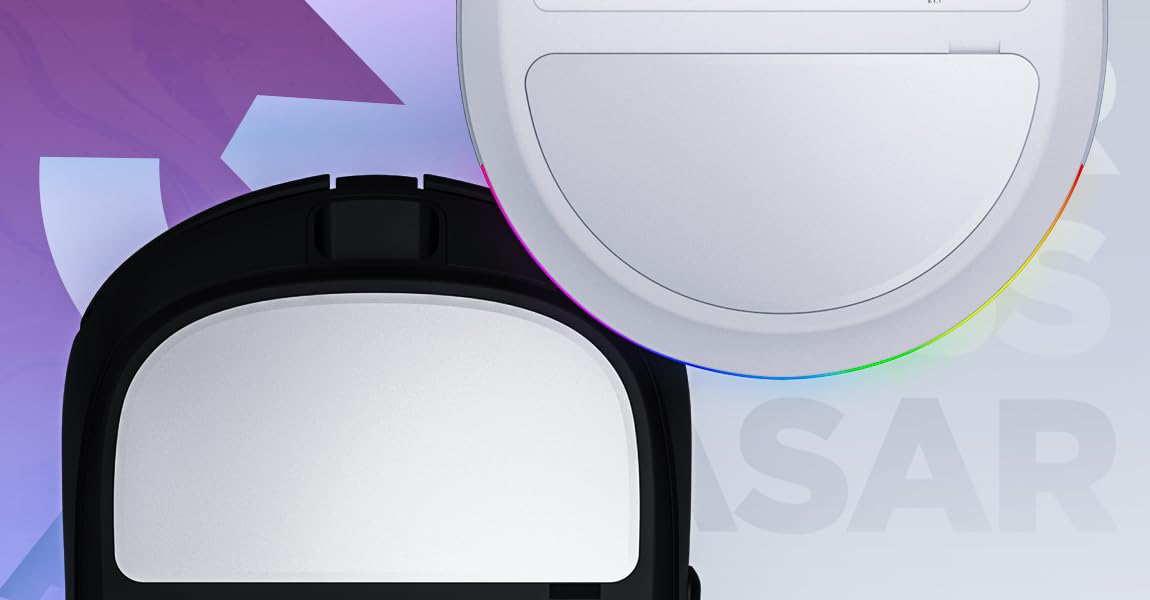 HATOR Quasar 3 Wireless Ratón Gaming inalámbrico, 64g Ultraligero, PixArt PMW3311, 12000 dpi, Optical Switches 100M, RGB, 1000Hz, 2.4GHz/Bluetooth 5.4/USB-C, PTFE Feet, 600mAh, 100h, PC/Mac (Blanco)
