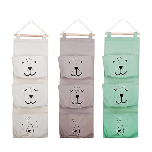 Yuqilin 3 Pezzi Portaoggetti da Appendere,Tasche Parete Impermeabile Borsa Parete Porta Oggetti Organizer Appendere Borsa Appesa con 3 Tasche Sospese Pieghevoli,per Camera Letto Cucina Bagno