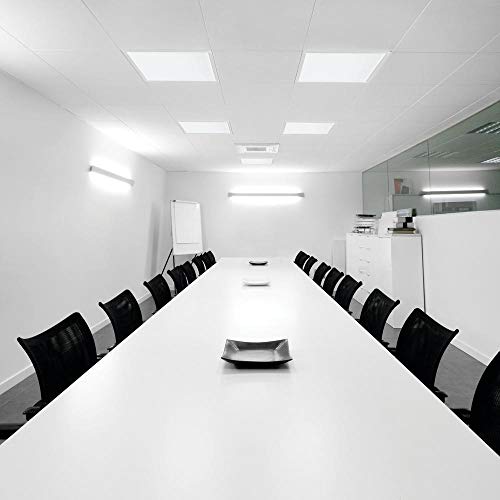 Image of Lithonia Lighting CPX 2x2 LED Flat Panel Light, 2 ft. x 2 ft. LED Light Panel, Ceiling Lighting Fixture for Shop Lighting, 3200 Lumens, Smooth Satin Lens, 4000K Cool White