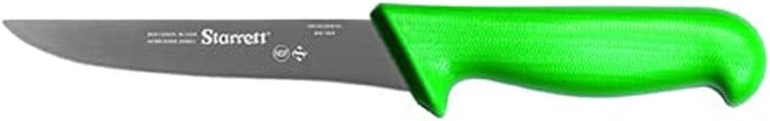 Professional Stainless Steel Kitchen Boning Knives - Wide Straight Profile - 6-inch (150mm) - Green Handle