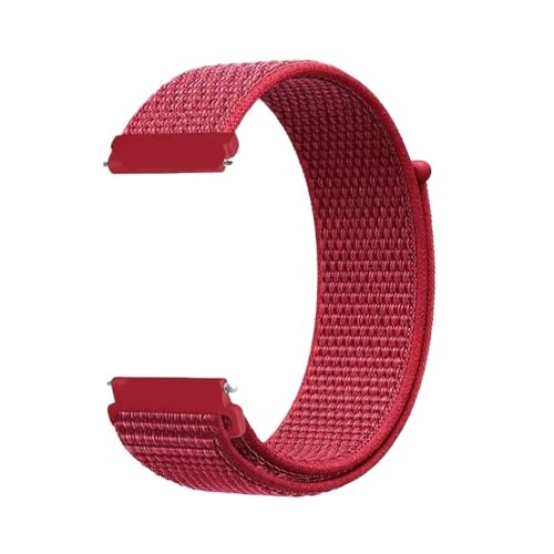 MEVMEVGNLN Fit For Samsung For Galaxy Watch 6/5/4/5pro/4/6 /active 2 �p�o���h�AFit For Huawei GT �p�i�C�������[�v�X�|�[�c�u���X���b�g(28 China Red,20mm