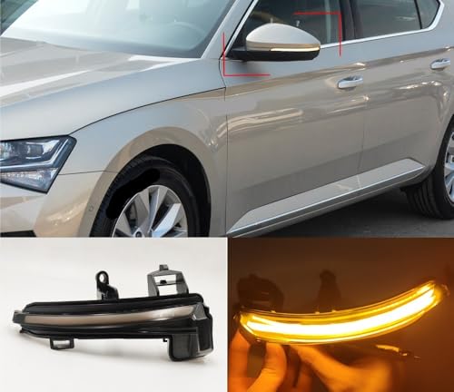 Luz espejo intermitente señal giro lateral dinámica para coche Superb B8 MK3 3V A7 4