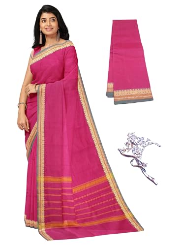 Image of Women's Chettinad Cotton Sarees | Handloom Saree with Blouse | Pure Cotton Sarees for Women Daily use and All Occasion Wear| Soft, Comfort Cotton Saree