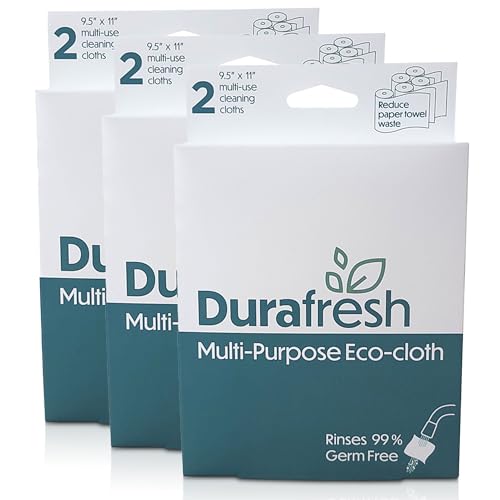 Durafresh, Bio Cloth Multi Use Eco Sustainable, 2 Count. Paper Towel replacement. Rinses 99.9% clean with water.