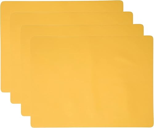 Paquete de 4 manteles individuales rectangulares de silicona para mesa de comedor, resistentes al calor, lavables, antideslizantes, resistentes a