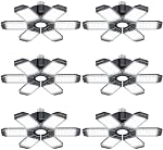 Lumières de garage, 6 pièces 200W 20000LM Lumière LED de garage 6500K lumière du jour, Lumières de magasin avec 6+1 panneaux déformables adaptés pour douille E26/E27, Éclairage de plafond pour atelier entrepôt grange sous-sol