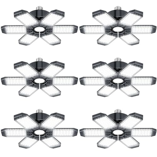 Lampe LED pour garage 160W 20000 lm avec 6 panneaux déformables E27