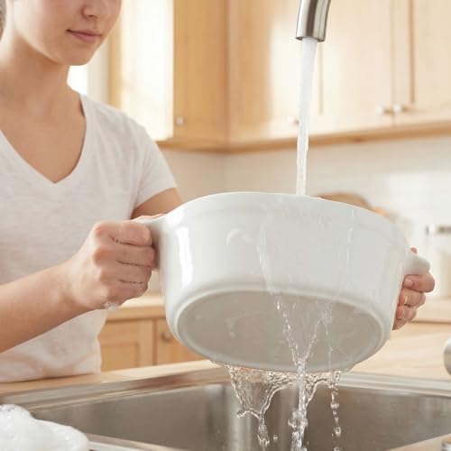 Cocotte en céramique blanche de 1,67 L avec couvercle compatible micro-ondes - 8