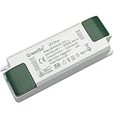  GreenSo 40W Controlador LED Fuente de Alimentación 27-40Vdc 1000mA Corriente Constante, Transformador para Techo Empotrado Luces de Panel LED Planas 60x60, 120x30cm, GS-PA40A02-1000, TUV SAA CE CB
