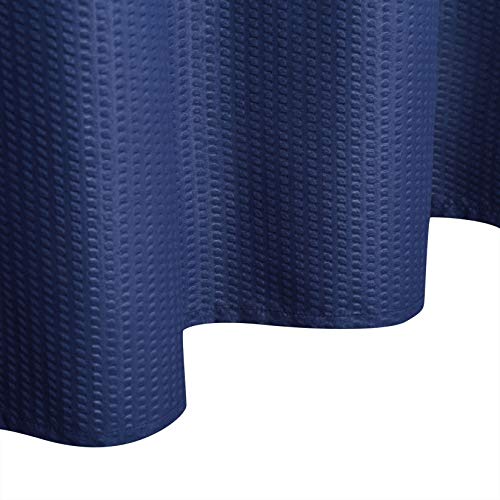 Caromio Water Repellent Soft Microfiber Fabric Shower Curtain Or Liner For Bathroom, Decorative Embossed Pattern, Navy Blue, 72X72 Inches #TOP6