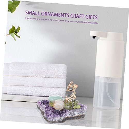 Améthyste naturelle avec mineur objet de collection haut de gamme - 3