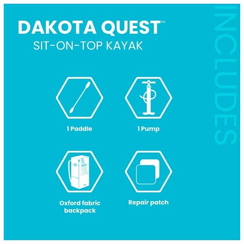 INTEX 68245EP 10.5ft Dakota Quest Sit-On-Top Inflatable Kayak, Kayak Folds into Backpack, 352lbs Capacity, Hand Air Pump, Paddle, Phone/Action Camera Holder Included - Image 4