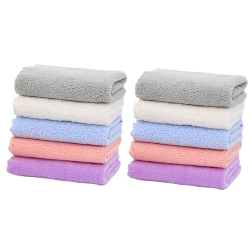 HAPINARY Toallitas Para Bebés Cuadradas De De Alta Densidad 10 Piezas, Pañuelos Infantiles Absorbentes y Transpirables Para Piel Delicada De Recién Nacidos, Colores, Morado, y