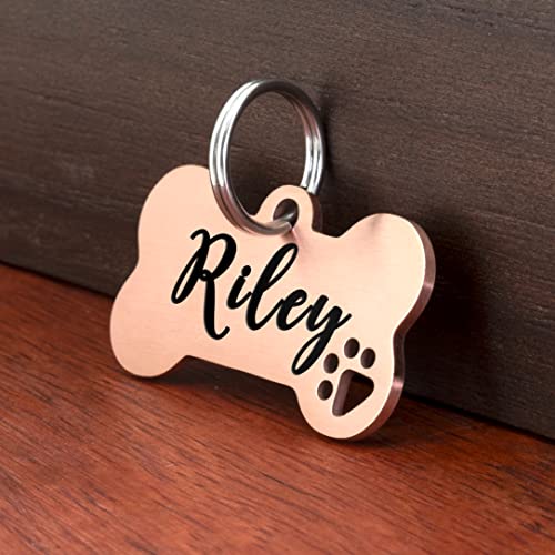 Ultra Joys Stainless Steel Pet Id Tags, Personalized Dog Tags Engraved For Pets On Both Sides, Dog Bone Tag, Customized Dog Tags And Cat Tags, Dog Id Tag For Dogs (Large, Rose) #TOP1