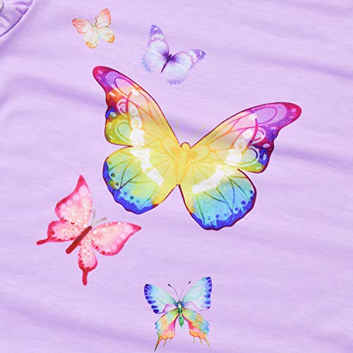 Perfashion Girls' Pajama Sets Flutter Sleeve Ruffles Soft Pjs Size 4-13 Years Sleepwear4