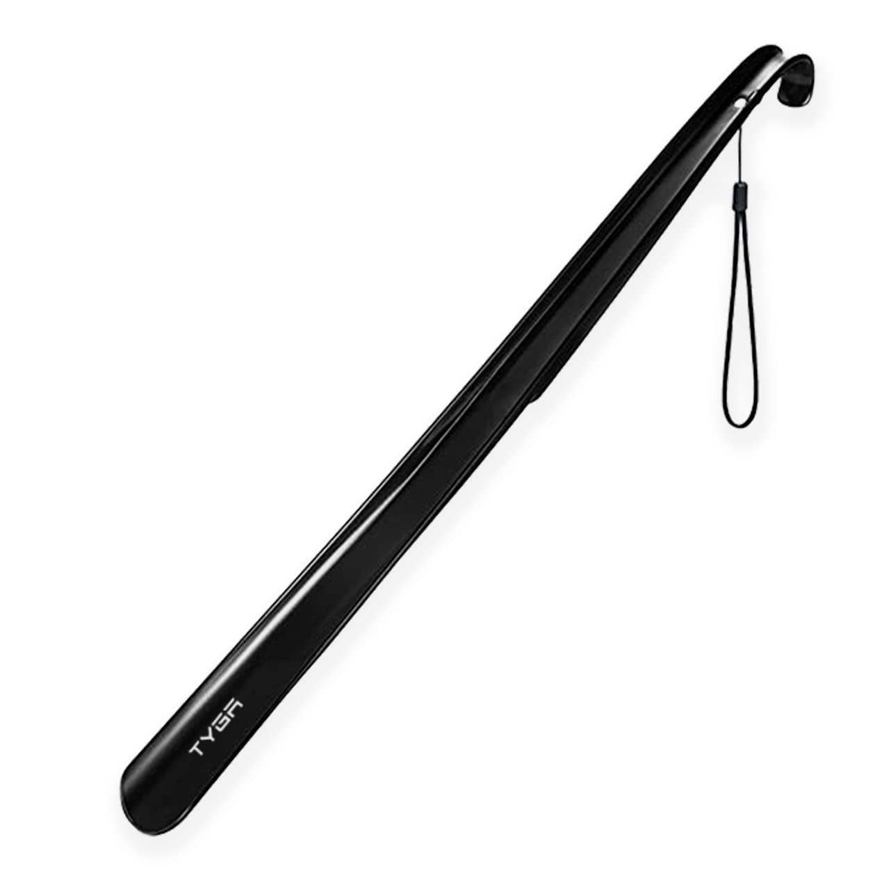 Tyga Store Men's Black Shoe Horn Extra Long Handled Inches, 58Cm, Comfortable, Elongated Footwear Fitter (For & Wo) (, 1) Size 23