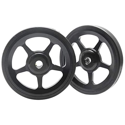 SQER Easy Wheels for Brompton, 1 Pair Aluminum Alloy Easywheel w/Screw for Brompton Folding Bike Big Bearing & Flat Type O-ring Cycling Accessories Cover
