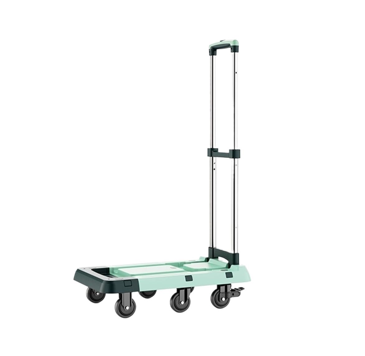 Hand Truck Folding Platform Hand Truck 6 Wheels Trolley Cart With Stretchable Handle For Home Office Platform Trolley(Grün)