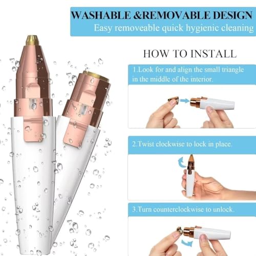Image of VERTIS 2-in-1 Eyebrow Trimmer for Women - Facial Hair Remover Machine For Women - Face,Upper Lips,Cheek, Chin and Nose Hair Remover, USB RECHARGEABLE Epilator With Light (White)