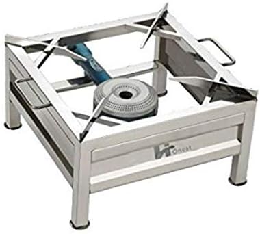 LNRSingle Burner Gas Stove Round 10 * 10 Stainless Steel Perfect for Outdoor, Picnic,Camping,Traveling
