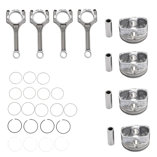 zayody Connecting Rod Piston Rings Kit Compatible with Hyundai Accent Veloster Kia Rio Soul 2010-2018 Replacement for 23041-2B600 23410-2B600 23041-2B610