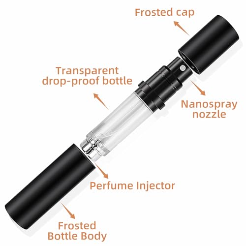 AA01BK Perfume Refillable Bottle 10ml Bottom Refill Portable Purse Atomizer, Cologne Travel Perfume Spray Bottle for Outgoing and Traveling(black)3