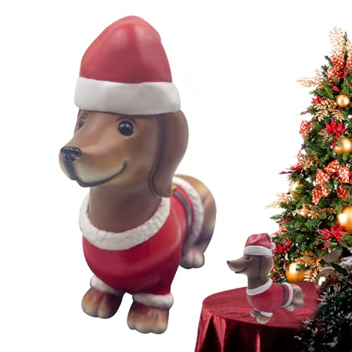 Figurines de teckel en résine durable pour étagères et extérieur - 8