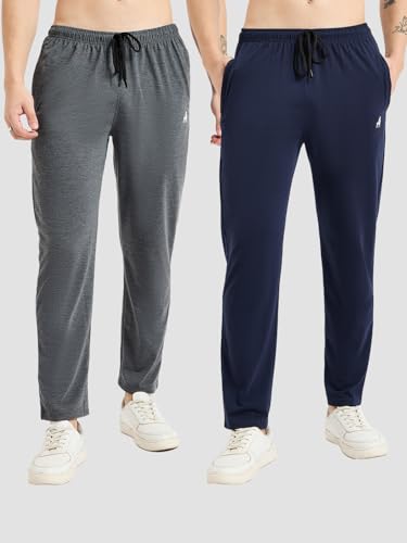 Image of Modeve Men Solid Cotton Blend Track Pant for Summer Pack of 2