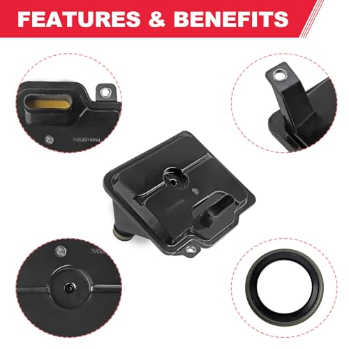 62TE Automatic Transmission Filter with Gasket Kit Fits for Dodge Grand Caravan Avenger Ram ProMaster Chrysler Town & Country 200 Replaces# 68018555AA FT1240 58128