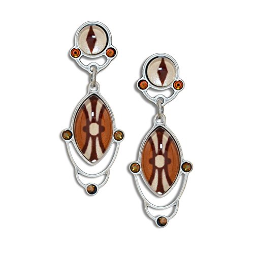 Amber Glow Multi-Color Crystal Dangle Earrings for Women, Antique Silver