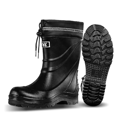 GBWPRBMW Men Rain Boots Rubber Boots Waterproof for Men with PVC Unique Design, Comfort Lightweight Work Mud Boots, Resistant Durable Slip Garden Boots for Fishing Farming Gardening
