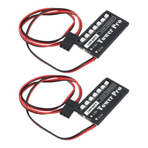ECSiNG Indicatore Di Tensione Batteria A LED 4.8/6V Per Auto RC, Drone, Modellismo - 2 Pezzi