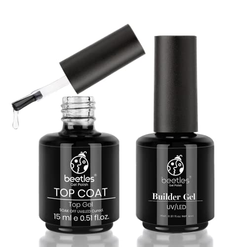 Beetles Gel Nail Polish Builder Nail Gel for Nails 5 in 1 Building Gel Strengthener Gel Clear Builder Nail Gel with Top Coat Gel Polish