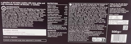Premier Life M&S All Butter Belgian Chocolate Chunk Cookie Selection 500g | All Butter Triple Chocolate Chunk Cookies
