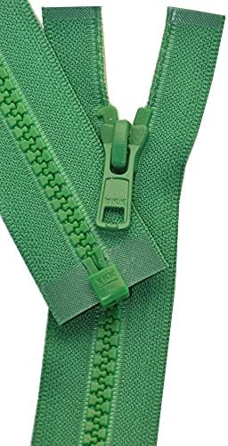 YKK #5 Molded Vislon Lake Green Medium Weight Jacket Separating Zipper - Choose Your Length - Color: Lake Green #540 - Made in The United States (1 Zipper Per Pack) (24" Inches) image 2