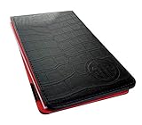 GolfinRed Alligator Leather Golf Scorecard Holder & Yardage Book Cover + Strokes Gained Stickies Stats Sheets (20 Rounds)