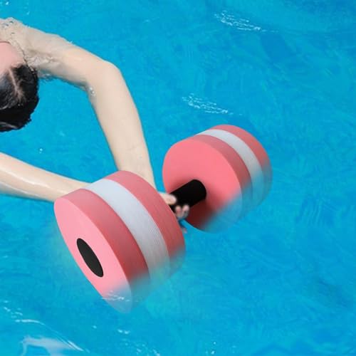 Barra de mancuernas acuáticas para ejercicio en piscina rosa miniatura 6