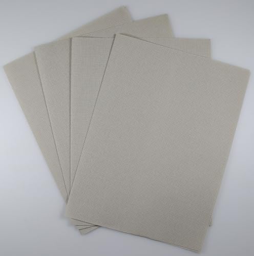 Image of KCS 4 /6 pc of 12 inch x 18 inch 30cmx45cm 16CT Counted Cotton Aida Cloth Cross Stitch Fabric (Pearl Grey, 4 pc)